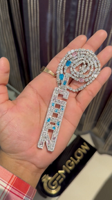 Fully Iced Out Letter Pendant