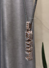 Custom Iced Out Vertical Name Necklace Tennis Chain
