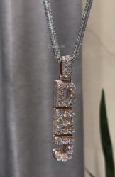 Custom Iced Out Vertical Name Necklace Tennis Chain