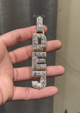 Custom Iced Out Vertical Name Necklace Tennis Chain