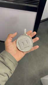 Custom Fully Iced Round Letter Pendant