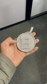 Custom Fully Iced Round Letter Pendant