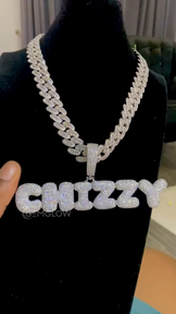 VVS Moissanite Bubble Letter Pendant