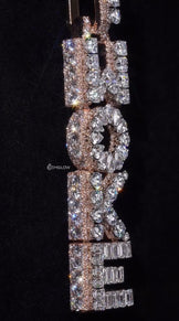 Iced Out Vertical Initial Letter Pendant