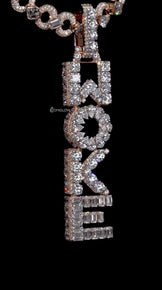 Iced Out Vertical Initial Letter Pendant