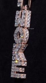 Iced Out Vertical Initial Letter Pendant