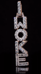 Iced Out Vertical Initial Letter Pendant