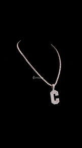 Iced Out Custom Initial Pendant Necklace