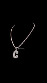 Iced Out Custom Initial Pendant Necklace