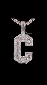Iced Out Custom Initial Pendant Necklace