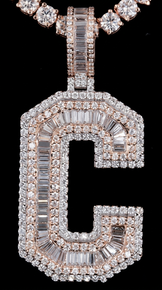 Iced Out Custom Initial Pendant Necklace