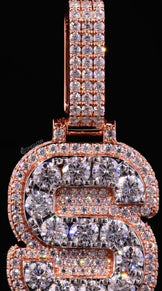 Iced Out Vertical Initial Letter Pendant