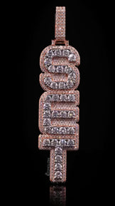 Iced Out Vertical Initial Letter Pendant