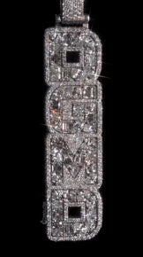 Iced Out Vertical Letter Hip Hop Pendant