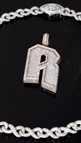 Iced Out Initial Pendant Necklace