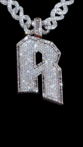 Iced Out Initial Pendant Necklace