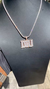 Custom Letter Pendant With Tennis Chain