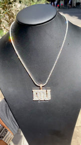 Custom Letter Pendant With Tennis Chain