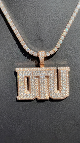 Custom Letter Pendant With Tennis Chain
