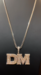 Iced Out Two Letter Pendant