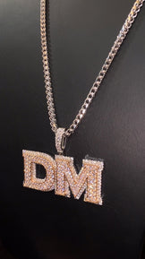 Iced Out Two Letter Pendant