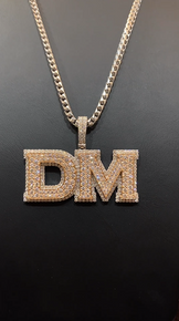 Iced Out Two Letter Pendant