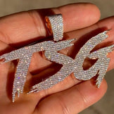 Custom 3D Initial Pendant Iced Out Hip Hop Pendant