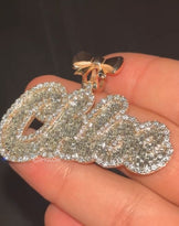 Iced Out Moissanite Custom Name Pendant