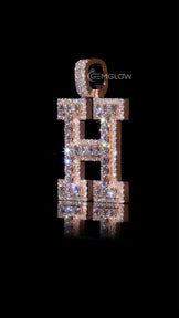 Moissanite Initial 'H' Pendant