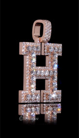 Moissanite Initial 'H' Pendant