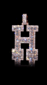 Moissanite Initial 'H' Pendant