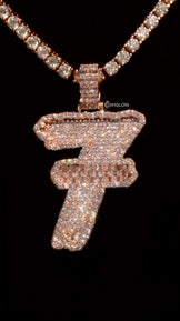 Iced Out Moissanite Letter Pendant