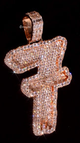 Iced Out Moissanite Letter Pendant