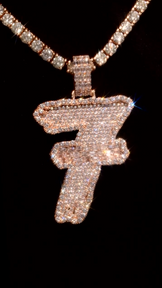 Iced Out Moissanite Letter Pendant