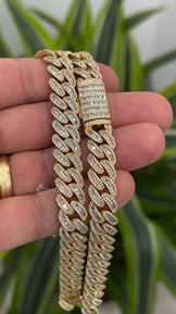 10.5MM Hip Hop Baguette Cuban Chain Necklace