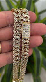 10.5MM Hip Hop Baguette Cuban Chain Necklace