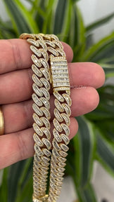 10.5MM Hip Hop Baguette Cuban Chain Necklace