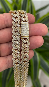 10.5MM Hip Hop Baguette Cuban Chain Necklace