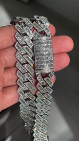 17.5MM Iced Out Miami Cuban Baguette Chain