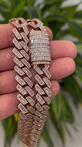 13MM Baguette Moissanite Miami Cuban Link Chain