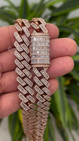 13MM Baguette Moissanite Miami Cuban Link Chain
