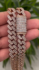 13MM Baguette Moissanite Miami Cuban Link Chain