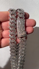 14MM Iced Out Baguette Diamond Miami Cuban Link Chain
