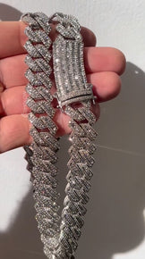 14MM Iced Out Baguette Diamond Miami Cuban Link Chain