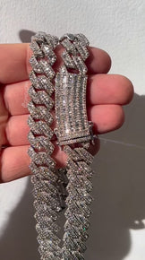 14MM Iced Out Baguette Diamond Miami Cuban Link Chain
