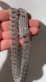 14MM Iced Out Baguette Diamond Miami Cuban Link Chain