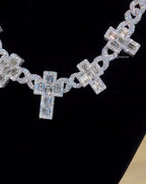 Moissanite Infinity Cross Cuban Chain Necklace