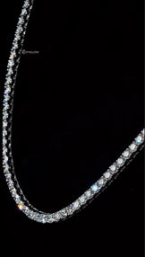 VVS Round Moissanite Diamond Tennis Necklace