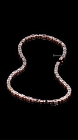 Round And Emerald Cut Moissanite Tennis Chain