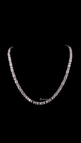 Round And Emerald Cut Moissanite Tennis Chain